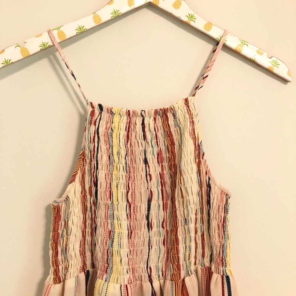 Striped Flowy Ruched Tank Top - Picture 1 of 4